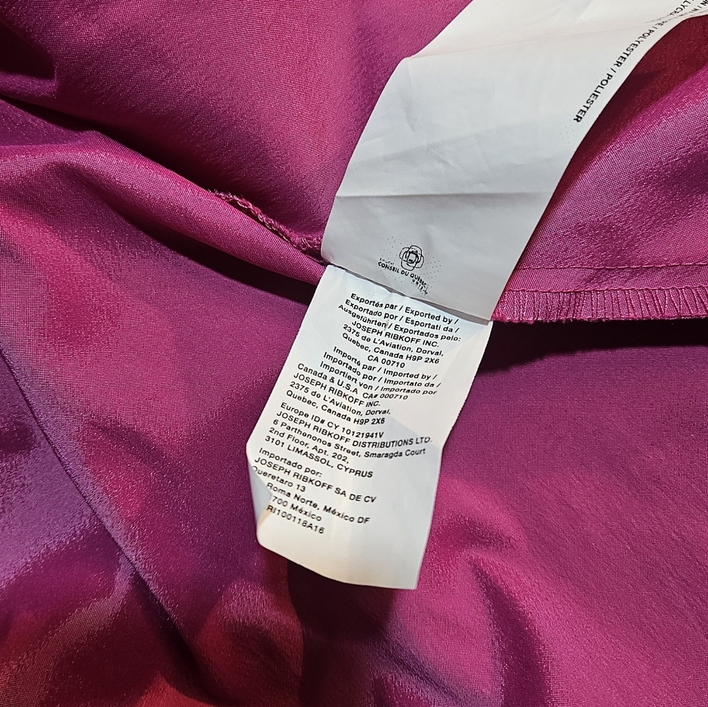 Joseph Ribkoff, Pink Ruffle Button Down Blouse.Bling Buttons.Long Sleeve, Sz 14 - Picture 8 of 12